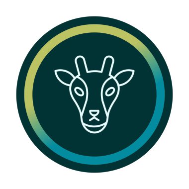 Zürafa baş web simgesi, vektör illüstrasyonu 