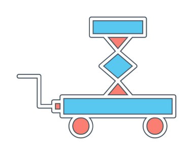 Makas kaldırma simgesi tasarımı, vektör illüstrasyonu