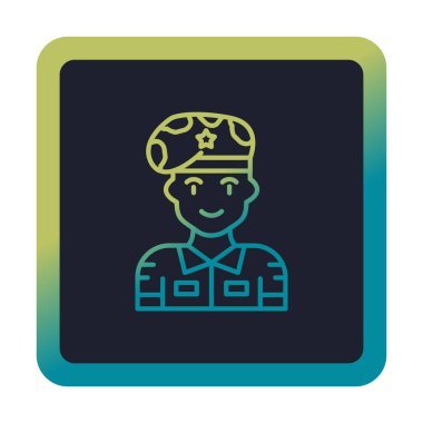 asker web simgesi, vektör illüstrasyonu 