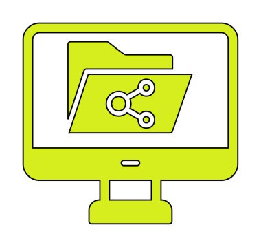 Basit Dosya Paylaşımı simgesi, vektör illüstrasyonu