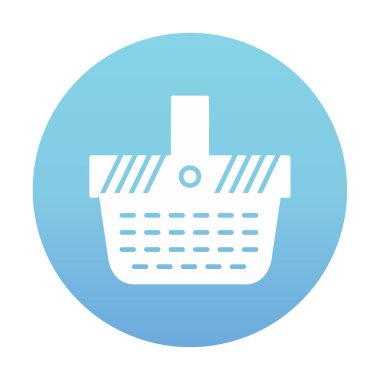 piknik sepeti web simgesi, vektör illüstrasyonu 