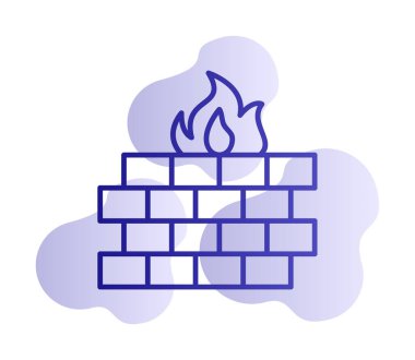 Şömine simgesinin vektör illüstrasyonu 