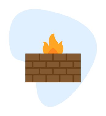 Şömine simgesinin vektör illüstrasyonu 