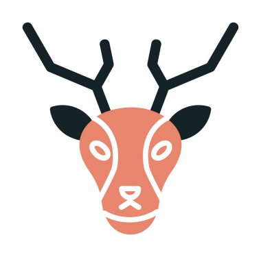 Geyik. Web simgesi basit illüstrasyon