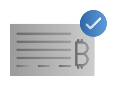 Bank Check web simgesi, vektör illüstrasyonu 