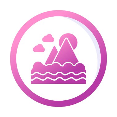 Fuji Dağı simgesi, veteriner illüstrasyonu 