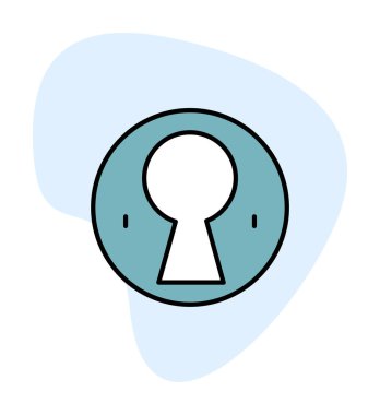 Anahtar deliği vektör çizimi, simge ögesi biçimi              