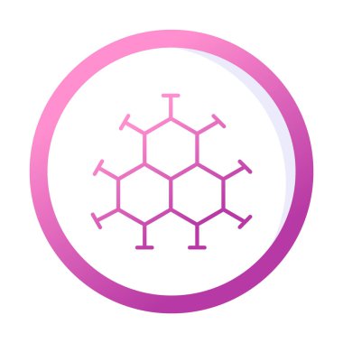 Basit molekül simgesi, vektör illüstrasyonu