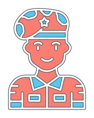 asker web simgesi, vektör illüstrasyonu 