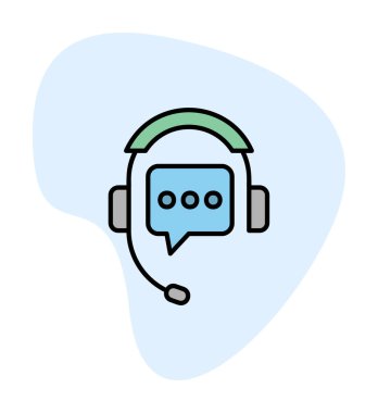 Basit Destek Hizmetleri simgesi, vektör illüstrasyonu