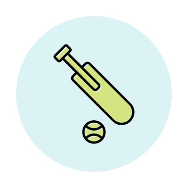 Kriket simgesi vektör ana hatları tasarım çizimi.