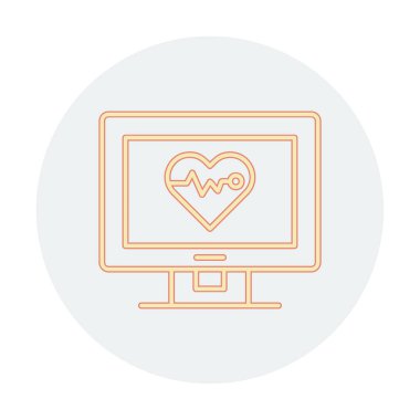 Ekranı kardiyogram vektör çizimi ile izle 