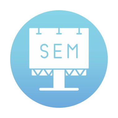 SEM ile Billboard simgesinin vektör illüstrasyonu  