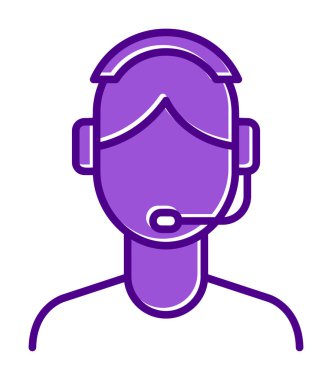 Kulaklık takan kişinin vektör çizimi, Müşteri Hizmetleri Ajansı kavramı