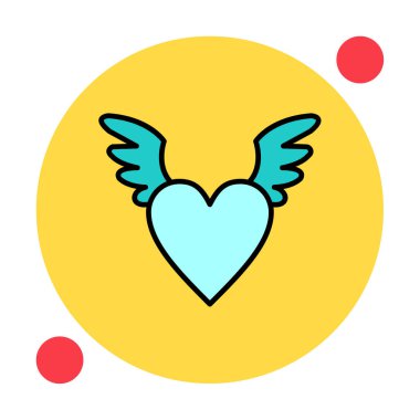 Melek Kalbi ikonu, vektör illüstrasyonu 