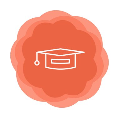 Mezuniyet şapkası ikonu, eğitim ikonu. düz tasarım biçimi