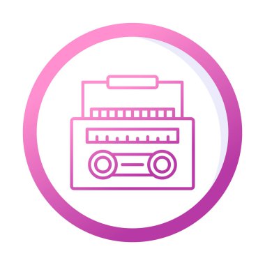 Eski Radyo Cassette simge vektör çizimi tasarımı