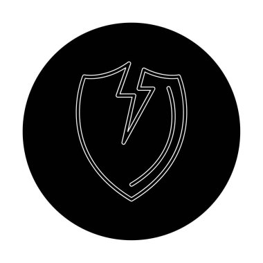 Kırık Kalkan simgesi. vektör illüstrasyonu 