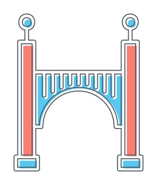 köprü düz simgesi, vektör illüstrasyon tasarımı 