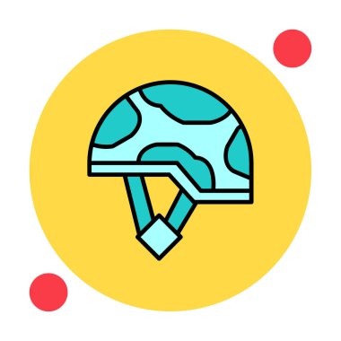 Askeri miğfer vektör renk çizgisi simgesi