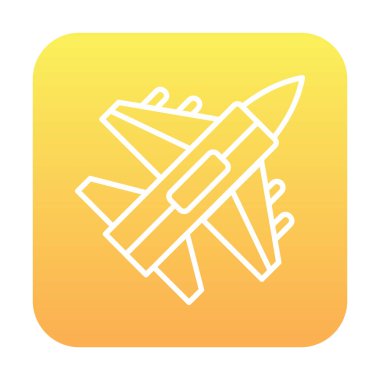 Jet Fighter ikonu. Askeri uçak uçuşu. vektör illüstrasyonu