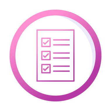 Kontrol Listesi web simgesi, vektör illüstrasyonu 