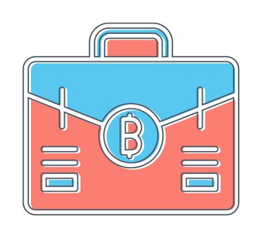 Bitcoin 'li çanta. Web simgesi basit tasarım