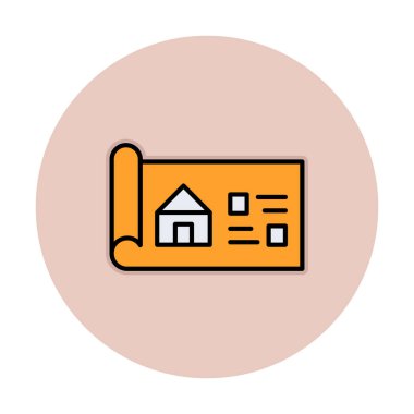 Ev Planı simgesi, vektör illüstrasyonu            