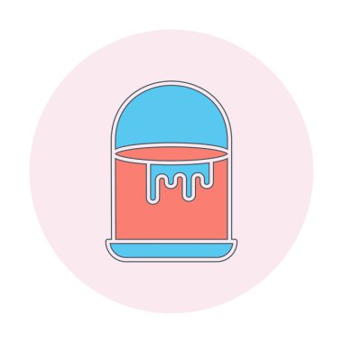 Boya kovası simge vektör çizim