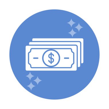 Dolar para çizgisi simgesi, vektör illüstrasyonu