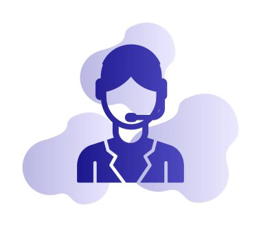 Kulaklık takan kişinin vektör çizimi, Müşteri Hizmetleri Ajansı kavramı