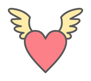 Melek Kalbi ikonu, vektör illüstrasyonu 