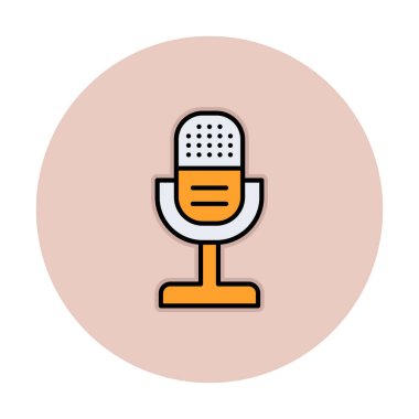 mikrofon yassı ikon. mikrofon logosu, vektör illüstrasyonu.