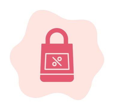 Alışveriş poşeti simgesi, vektör illüstrasyonu basit tasarım