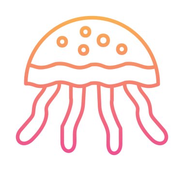 Denizanası. Web simgesi basit illüstrasyon                       