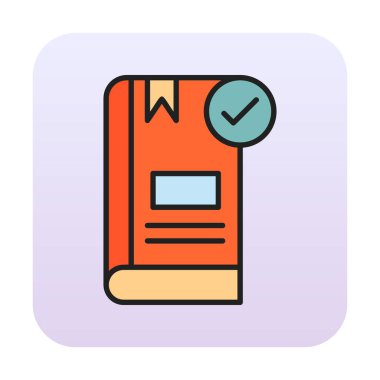  Kitap Denetimi İşaretleme simgesi, vektör illüstrasyonu   