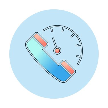 Basit 24 Saat Telefon Desteği simgesi, vektör illüstrasyonu