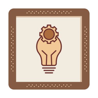 Cogwheel simgesi, vektör illüstrasyonlu ampul 