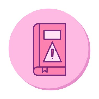 kitap uyarısı ünlem işareti vektör düz renk simgesi ile