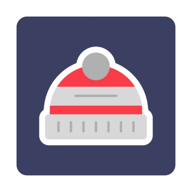 Kış Şapkası simgesinin vektör illüstrasyonu