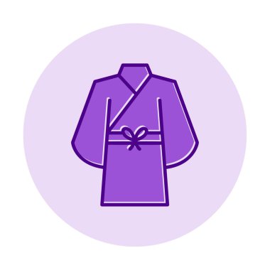 Yukata simgesi, doğrusal izole edilmiş illüstrasyon, ince çizgi vektörü, web tasarım işareti 