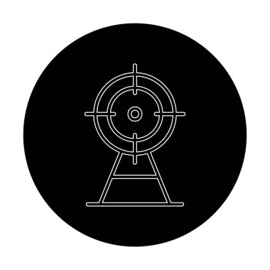 hedef simgesi. Beyaz arkaplanda izole edilmiş vektör illüstrasyonu