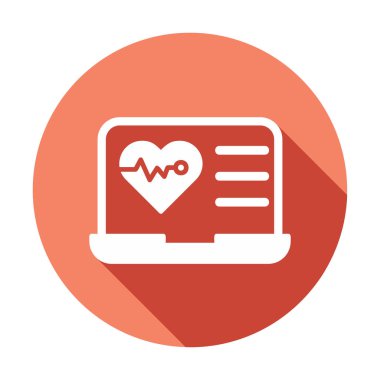 Dizüstü bilgisayardaki basit düz kalp atışı simgesi