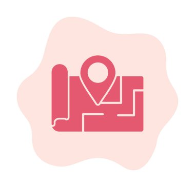 Konum iğnesi, vektör illüstrasyonlu harita simgesi