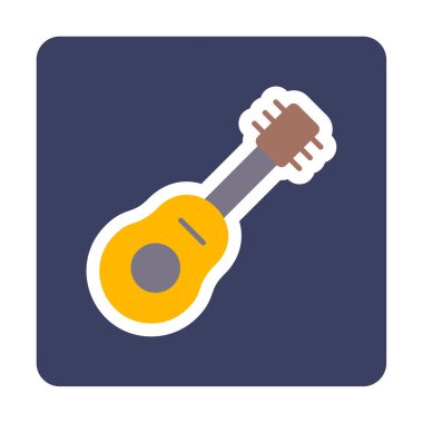 düz gitar simgesi vektör illüstrasyon tasarımı