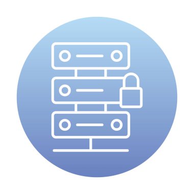 Sunucu vektör simgesini basit illüstrasyonla kilitle