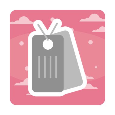 Köpek etiketi vektör simgesi, vektör illüstrasyonu