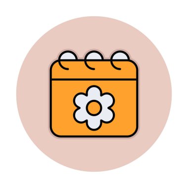 Sakura tarih simgesi, vektör çizimi 