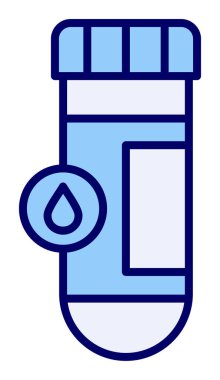 Kan testi tüpü ana hat vektör simgesi. Laboratuvar test sembolü, logo illüstrasyonu.