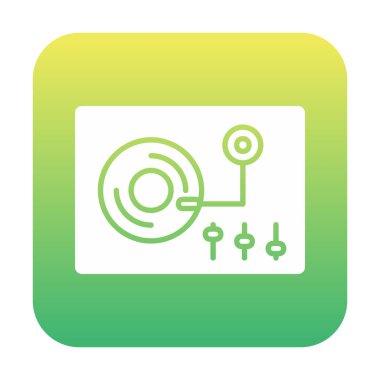 Basit vinil oynatıcı Turntable simgesi, vektör illüstrasyonu